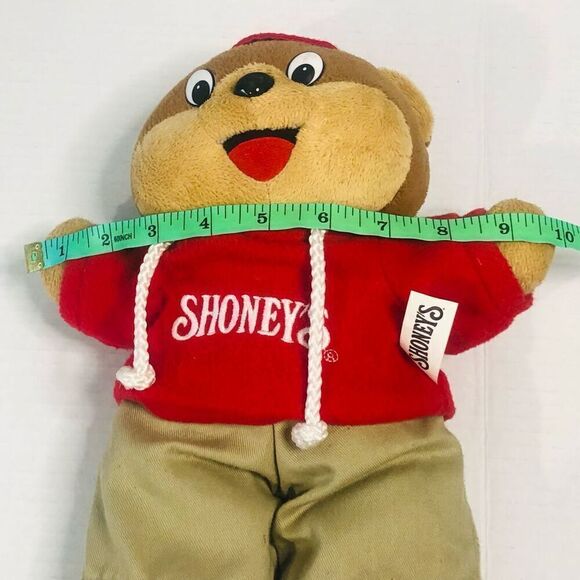 shoney's bear red hoodie and hat kakis 14" plush 2011 restaurant stuffed animal - Picture 8 of 8